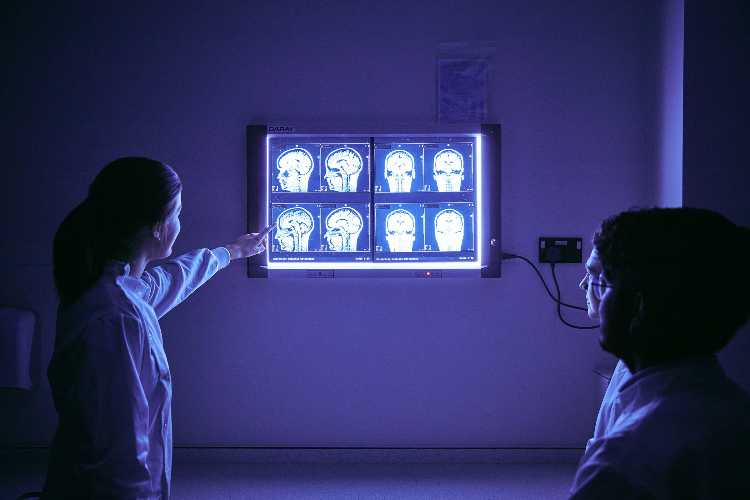 Students looking at XRay Lightbox