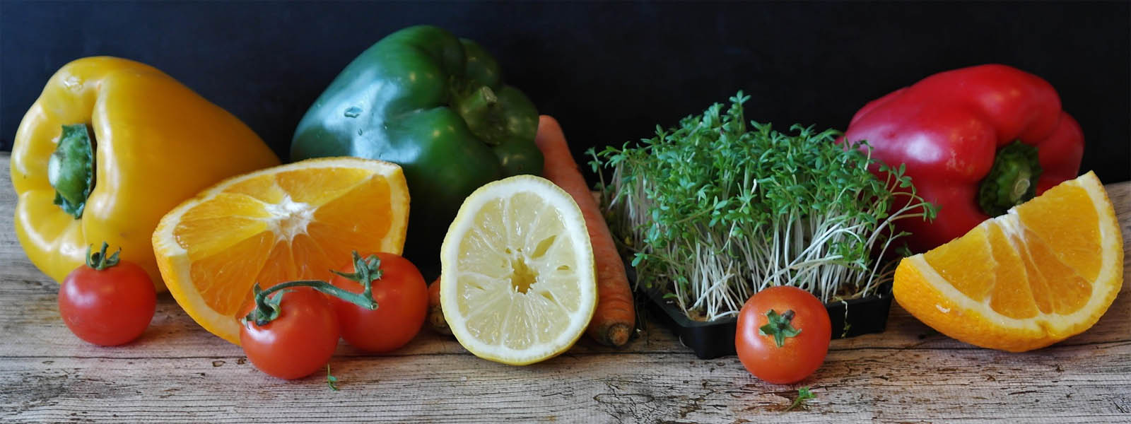 Fruit and vegetables on a table